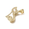 Brass Micro Pave Clear Cubic Zirconia Pendants CU-CBAF50C-10G-2