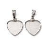 304 Stainless Steel Pendant Cabochon Settings STAS-D379-02B-P-1