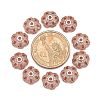 Eco-Friendly 6-Petal Flower Brass Micro Pave Cubic Zirconia Bead Caps LS-ZIRC-M098-01RG-FF-4