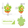 60pcs Opaque Resin Pendants RESI-DC0001-15-2