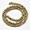 Faceted(32 Facets) Round Half Rainbow Plated Imitation Jade Electroplate Glass Beads Strands LS-EGLA-J130-HR02-2