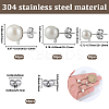 304 Stainless Steel Stud Earring Findings EJEW-SP0001-17C-2