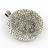 Tibetan Style Flat Round with Flower Alloy Big Pendants TIBEP-Q056-15R-NR-2