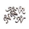 Gunmetal Plated Alloy Letter Pendants PALLOY-J718-01B-N-2
