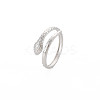 Non-Tarnish 304 Stainless Steel Snake Open Cuff Ring for Women RJEW-S405-179P-3