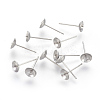 Non-Tarnish Stainless Steel Stud Earring Findings STAS-F186-02P-6mm-2