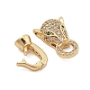 Brass Micro Pave Cubic Zirconia Fold Over Clasps KK-C075-05G-2
