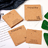 100Pcs 2 Styles Friendship Theme Kraft Paper Jewelry Display Cards CDIS-TA0001-24-5