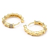 Rack Plating Brass Micro Pave Clear Cubic Zirconia Hoop Earrings EJEW-M223-08G-2