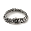304 Stainless Steel Compass Cuban Link Chain Bracelets for Women Men BJEW-Q341-05A-AS-1