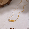 Minimalist 304 Stainless Steel Bean Pendant Necklaces with Round Snake Chains for Women YF8293-1-3