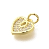 Brass Micro Pave Clear Cubic Zirconia Pendants KK-M297-17G-2