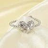 Heart 304 Stainless Steel Open Cuff Rings for Women RJEW-G338-07P-3
