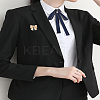 1Pc Bowknot Imitation Pearl Brooch JEWB-LP0004-15-3