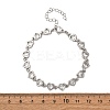 Brass Micro Pave Clear Cubic Zirconia Link Bracelets for Women BJEW-D342-02P-5
