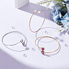 6Pcs 3 Colors 304 Stainless Steel Cuff Blank Bangle Bases with Round Tray STAS-UN0062-89-2