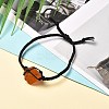 Macrame Pouch with Natural Mixed Gemstone Braided Bead Bracelets BJEW-JB06616-4