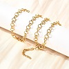 5MM 304 Stainless Steel Rhombus Link Chain Necklaces for Women Men NJEW-A054-02G-3