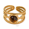 Round Natural Mixed Stone Finger Rings RJEW-Q822-15G-3