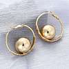 Round Brass Hoop Earrings EJEW-R025-05G-2