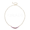 Dyed Natural Malaysia Jade Faceted Rondelle Beaded 304 Stainless Steel Satellite Chain Necklaces for Women NJEW-JN05783-02-4