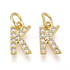 Brass Micro Pave Clear Cubic Zirconia Charms KK-N241-001K-1