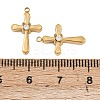 304 Stainless Steel Micro Pave Cubic Zirconia Pendants STAS-A132-04G-G-3