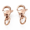 Ion Plating(IP) 304 Stainless Steel Lobster Claw Clasps STAS-G240-01A-RG-2