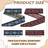 4Yards 2 Styles Flat Ethnic Style Polycotton Embroidered Floral Ribbon OCOR-LP0004-15-2