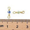 Faceted Glass Connector Charms KK-D044-03G-4