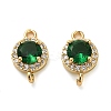 Brass Pave Cubic Zirconia Connector Charms KK-D093-09G-04-1