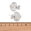Hammered Heart Brass Dangle Stud Earrings EJEW-R025-23P-5