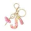 Letter A~Z Transparent Glitter Resin Pendant Keychains KEYC-FZ00024-10-1