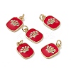 Brass Micro Pave Cubic Zirconia Enamel Pendants KK-E068-VB149-2-4