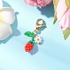 Sunflower Bud Acrylic Glass Seed Beaded Pendant Decorations HJEW-MZ00229-4