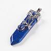 Dyed Natural Lapis Lazuli Big Pendants G-G718-A13-2