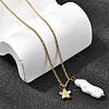 Natural Freshwater Keshi Pearl Stick & 304 Stainless Steel Flower Pendant Necklaces for Women NJEW-K255-55G-3