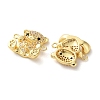 Rack Plating Brass Clear & Black Cubic Zirconia Bear Connector Charms KK-C084-15A-G-2