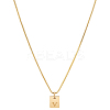 1Pc Stainless Steel Letter Rectangle Pendant Necklaces NJEW-LP0001-34V-G-1