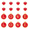 32Pcs 5 Styles Golden Plated Alloy Enamel Charms ENAM-TA0003-13B-1