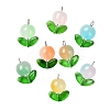 80Pcs 8 Colors Imitation Jelly Glass Beads Pendants PALLOY-CJ00082-9