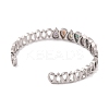 Brass Pave Colorful Cubic Zirconia Open Cuff Bangles for Women BJEW-S147-32P-B-3