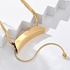 304 Stainless Steel Curved Tube Snake Chain Necklaces for Women NJEW-Z061-04G-02-2