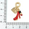Rack Plating Brass Clear Cubic Zirconia Makeup European Dangle Charms LS-KK-P287-34A-G-3