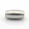 Tarnish Resistant 304 Stainless Steel Matte Surface Magnetic Clasps with Glue-in Ends LS-STAS-O042-C-12-2