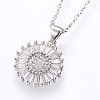 Brass Micro Pave Cubic Zirconia Initial Pendant Necklaces NJEW-H486-30P-D-1