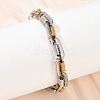201 Stainless Steel Twisted Chain Bracelets for Women BJEW-B143-12GP-1