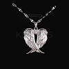 Heart Wing Brass Clear Cubic Zirconia Pendant Necklaces for Women FS-WGF93AE-01-3