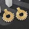 304 Stainless Steel ABS Imitation Pearl Stud Earrings EJEW-M069-02G-1