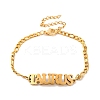 Constellation 202 Stainless Steel Figaro Chain Link Bracelets for Women Men AJEW-U006-01D-1